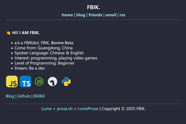 Screenshot of the site
