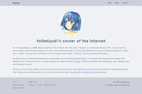 Screenshot of the site