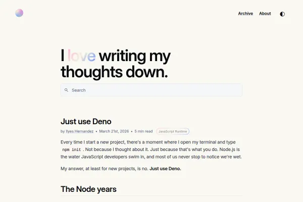 Screenshot of the site