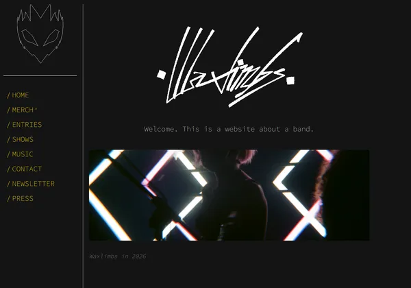 Screenshot of the site